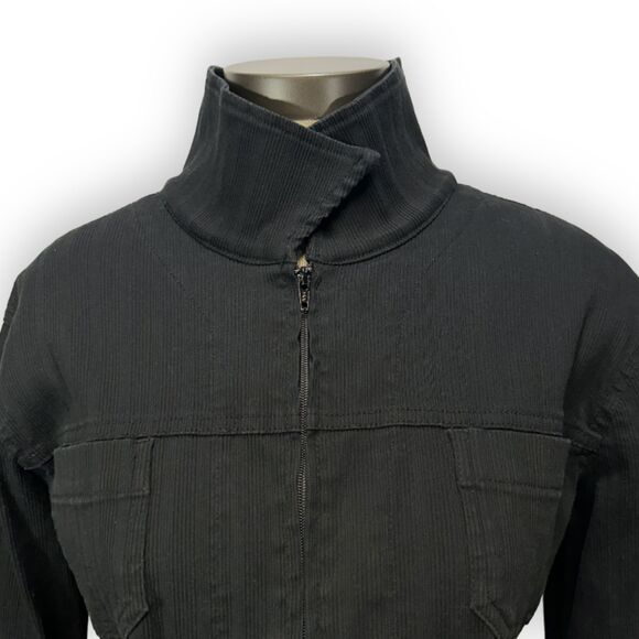 FRENCH DRESSING Jeanswear Vintage Y2K Black Zip Up Jacket Sz 6 - Picture 6 of 9